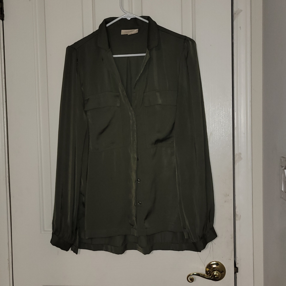 MELLODAY Olive Button-Up Blouse